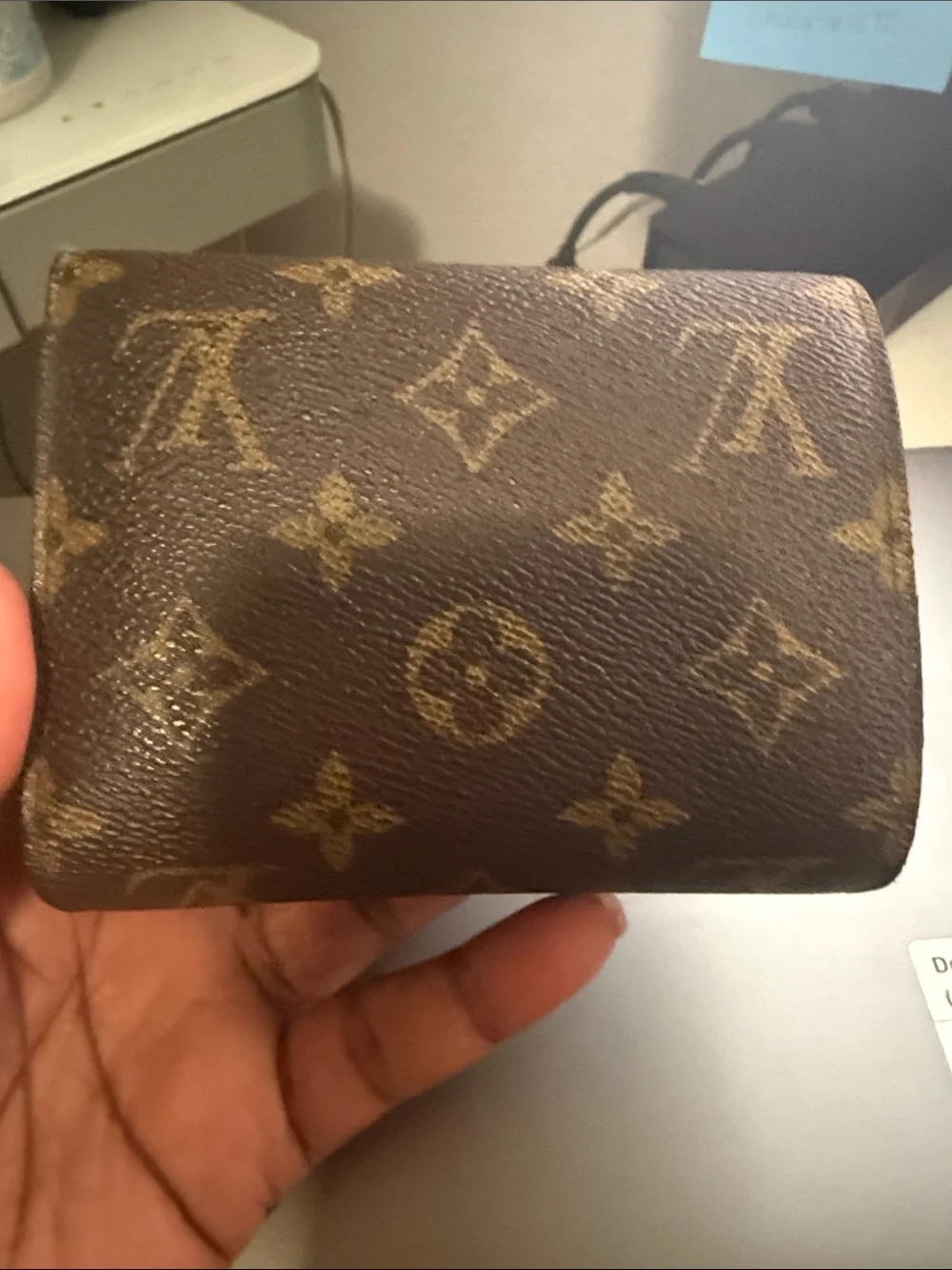 100% Authentic Louis Vuitton Monogram Small Wallet with Gold Hardware